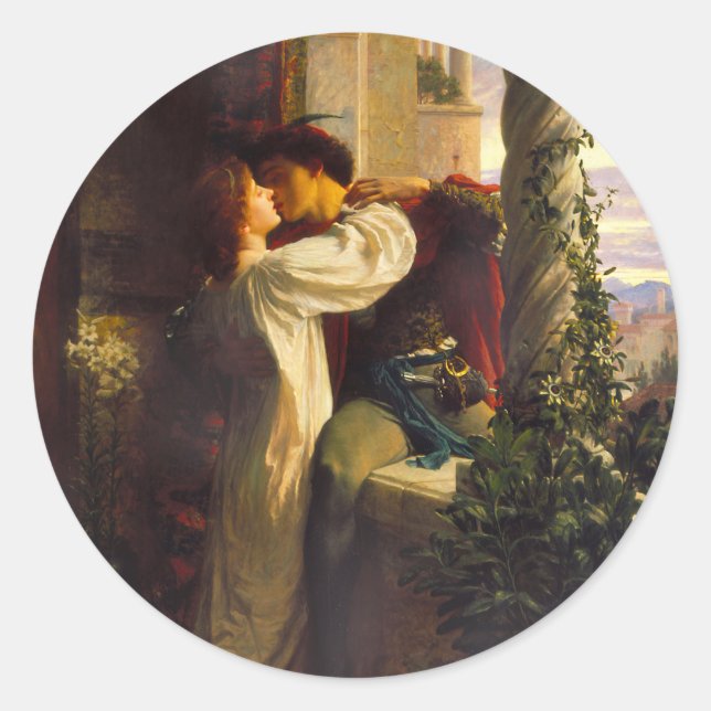 Romeo and Juliet c. 1884 by Sir Frank Dicksee Classic Round Sticker (Front)