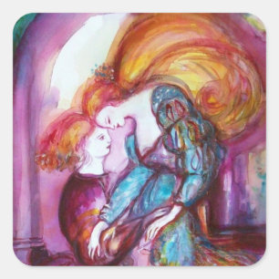 ROMEO AND JULIET Romantic Valentines's Day Square Sticker