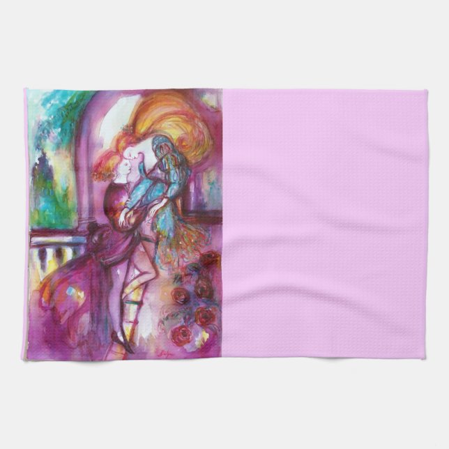 ROMEO AND JULIET Romantic Valentines's Day Tea Towel (Horizontal)