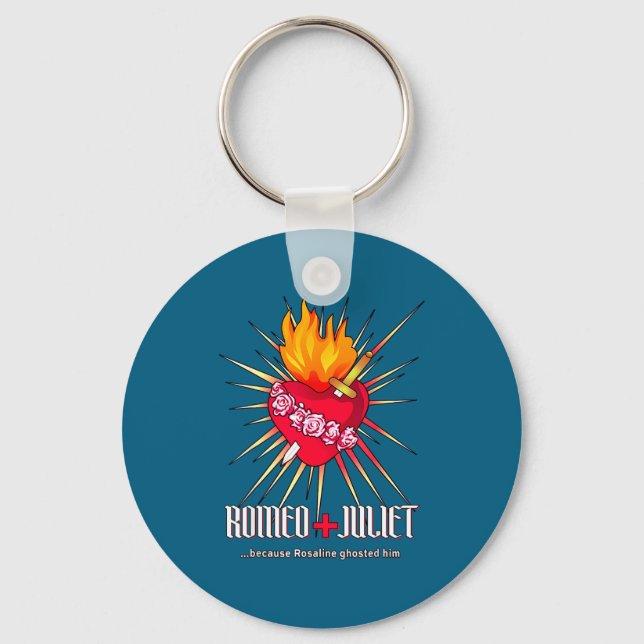 Romeo And Juliet Sacred Heart, Ghosted By Rosaline Key Ring (Front)