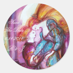 ROMEO AND JULIET / Save the Date Round Classic Round Sticker