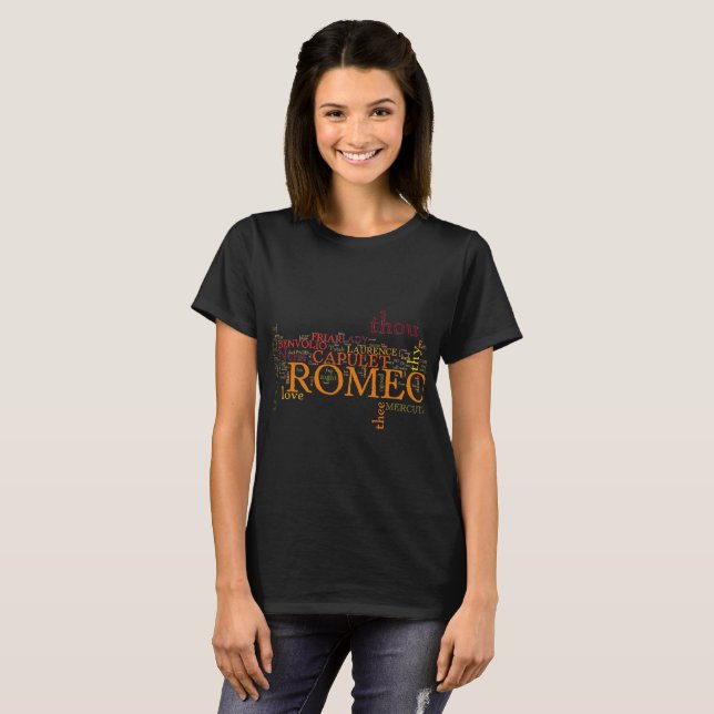 Romeo and Juliet Word Art T-Shirt (Front Full)