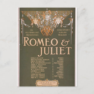 Romeo & Juliet, 'Liebler & Co' Retro Theatre Postcard