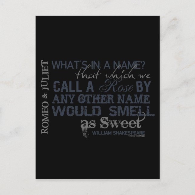 Romeo & Juliet Name Quote Postcard (Front)