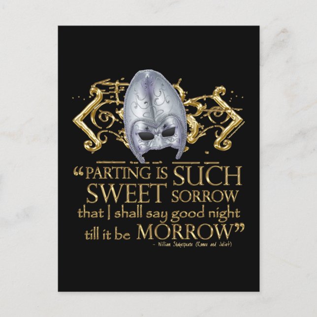 Romeo & Juliet Quote (Gold Version) Postcard (Front)