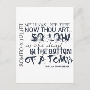 Romeo & Juliet Tomb Quote Postcard