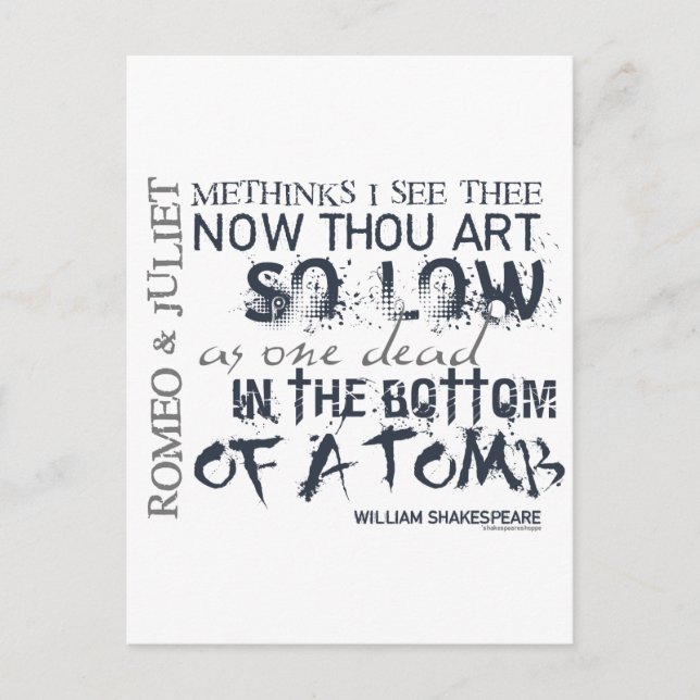 Romeo & Juliet Tomb Quote Postcard (Front)