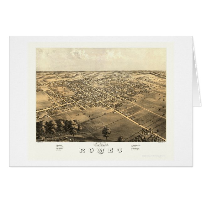 Romeo, MI Panoramic Map - 1868 (Front Horizontal)