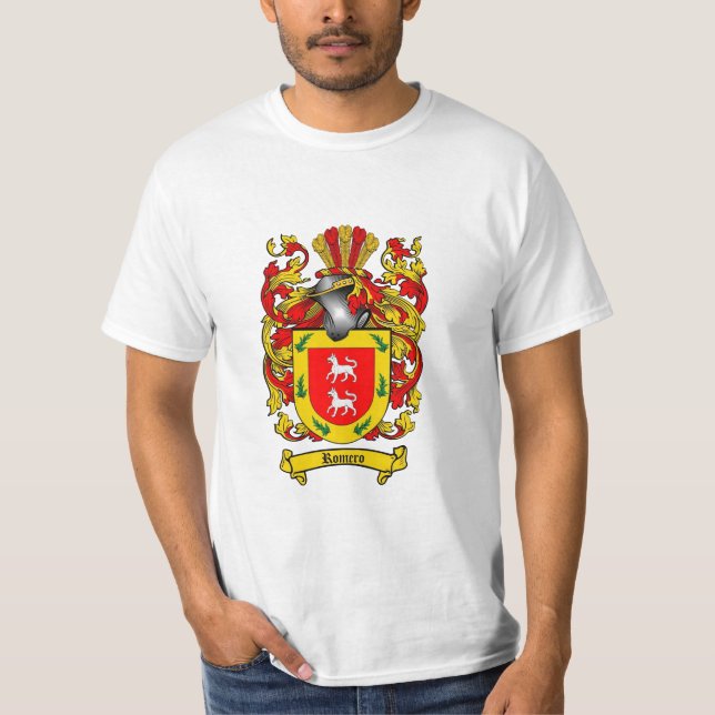 Romero Family Crest - Romero Coat of Arms T-Shirt (Front)