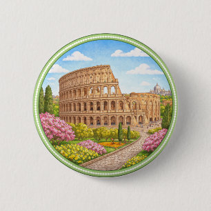 Rome's Colosseum 6 Cm Round Badge