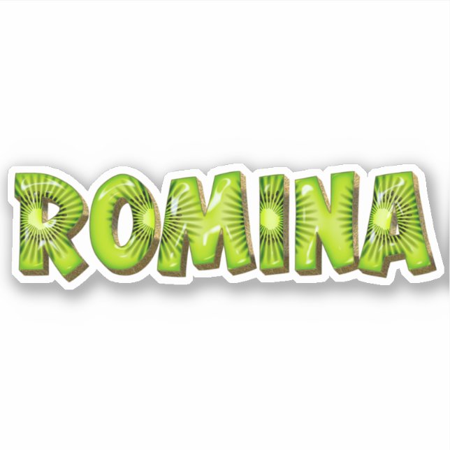 Romina Name Kiwi Design Sticker (Front)