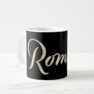 Romina white gold Handwriting Tasse Kaffeetasse Coffee Mug
