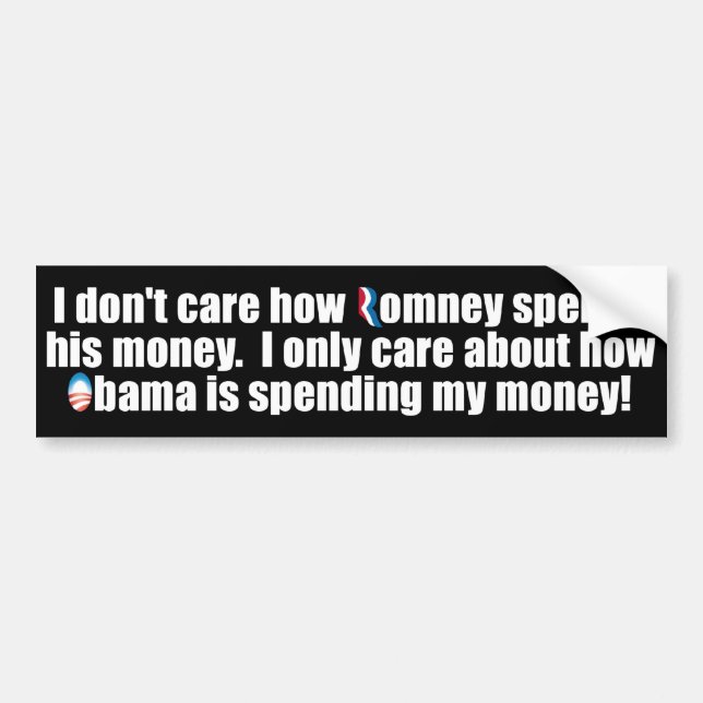 Romney - 2012 - Anti Obama Spending Bumper Sticker (Front)