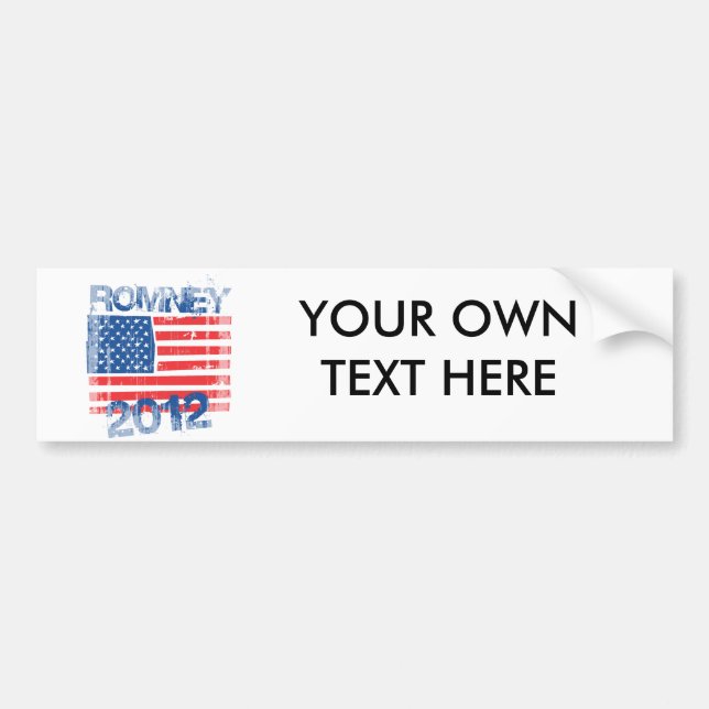 ROMNEY 2012 FLAG BUMPER STICKER (Front)