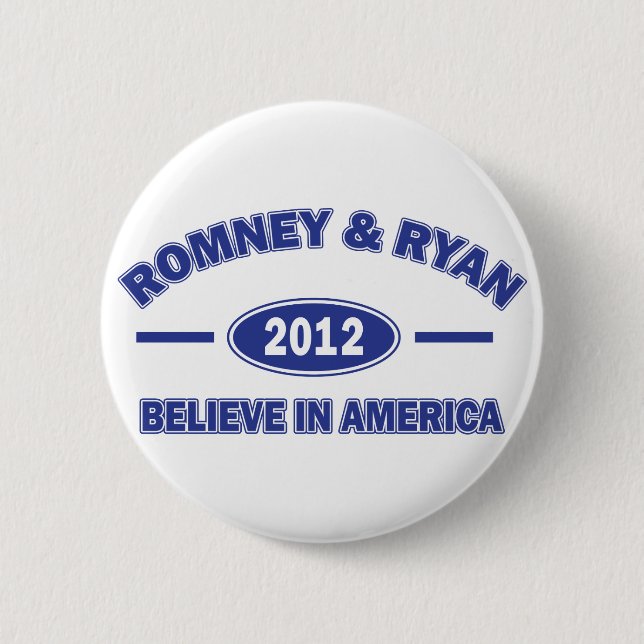 Romney And Ryan 2012 6 Cm Round Badge (Front)