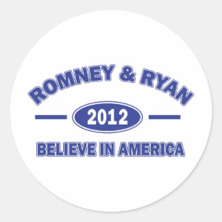 Romney And Ryan 2012 Classic Round Sticker