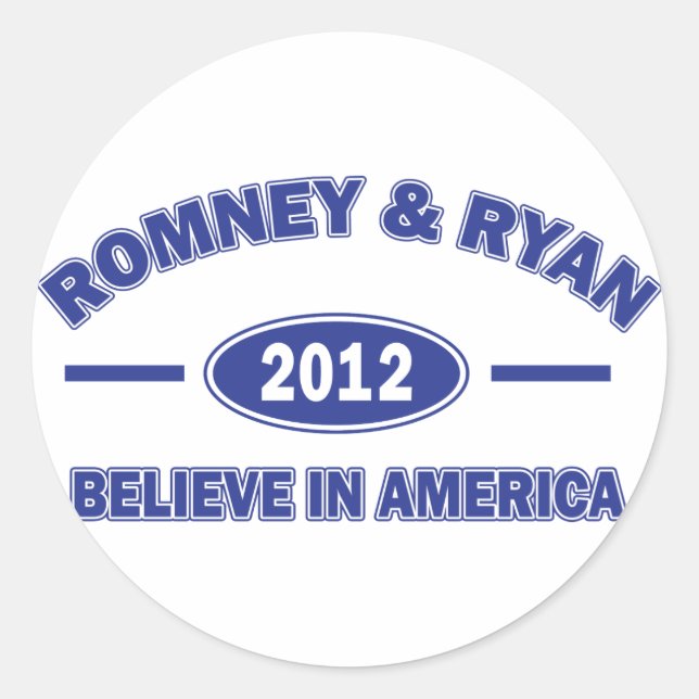 Romney And Ryan 2012 Classic Round Sticker (Front)