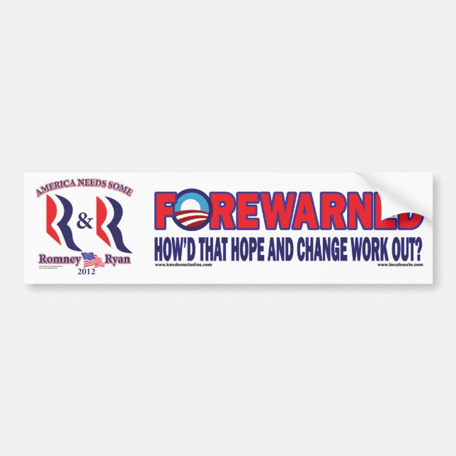 Romney and Ryan Bumper Sticker (Front)