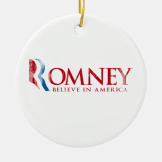 Romney - Believe in America (red) Ceramic Tree Decoration
