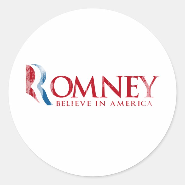 Romney - Believe in America (red) Classic Round Sticker (Front)
