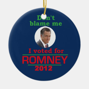 Romney Dont Blame Me Ceramic Tree Decoration