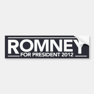 Romney For President Bumper Sticker (Black)
