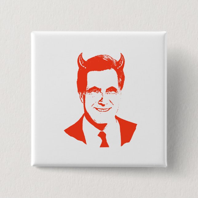 Romney is the Devil 15 Cm Square Badge (Front)