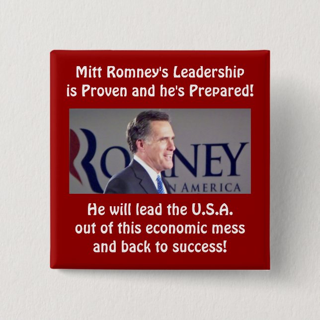 Romney Leadership Square Button (Front)