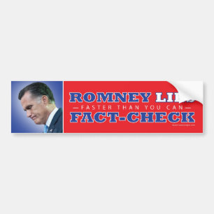 Romney Lies Fact-Check Bumpersticker Bumper Sticker