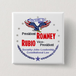 Romney Rubio 15 Cm Square Badge