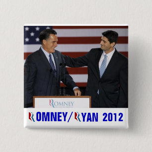 Romney/Ryan 2012 15 Cm Square Badge