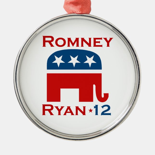ROMNEY RYAN 2012 GOP METAL TREE DECORATION (Front)
