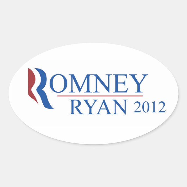 Romney Ryan 2012 Oval Sticker (Front)