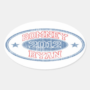 Romney Ryan 2012 Oval Sticker