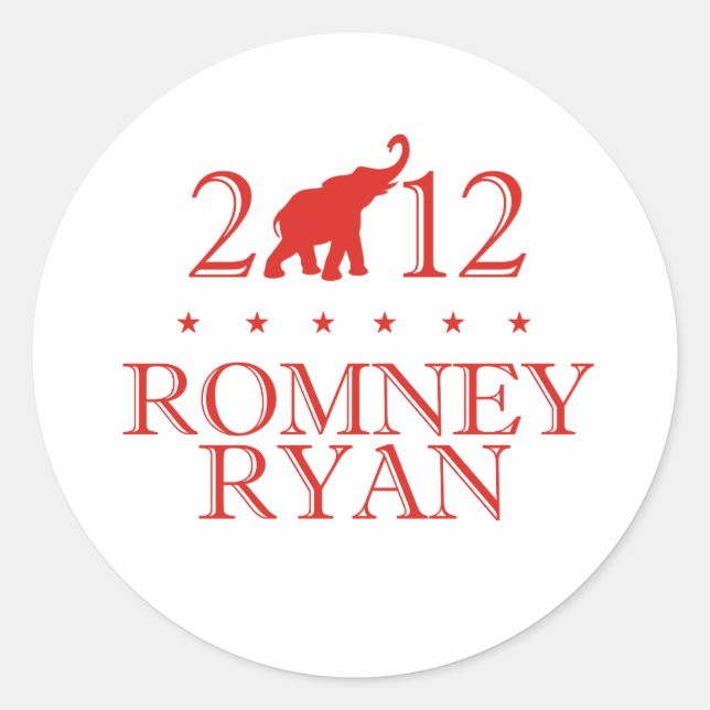 ROMNEY RYAN 2012 REPUBLICAN.png Classic Round Sticker (Front)