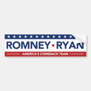 Romney Ryan Americas Comeback Team Bumper Sticker