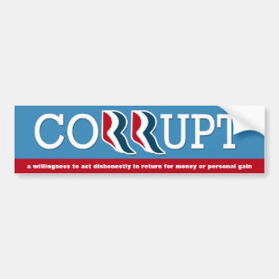 Romney & Ryan - Corrupt Bumper Sticker