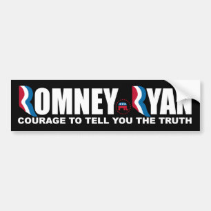 Romney - Ryan - Courage to tell you the truth. Bumper Sticker