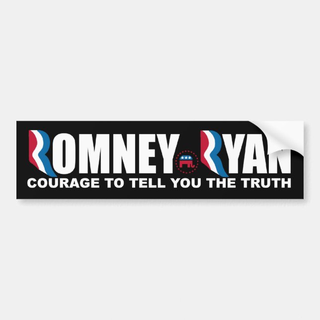 Romney - Ryan - Courage to tell you the truth. Bumper Sticker (Front)