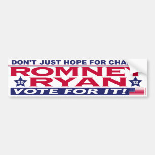 Romney Ryan Hope Change Bumper Sticker