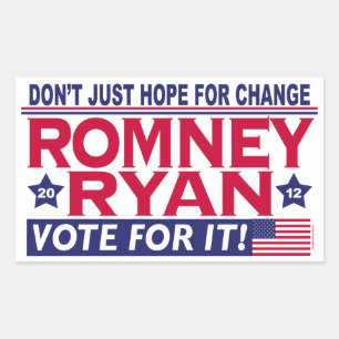 Romney Ryan Hope Change Rectangular Sticker