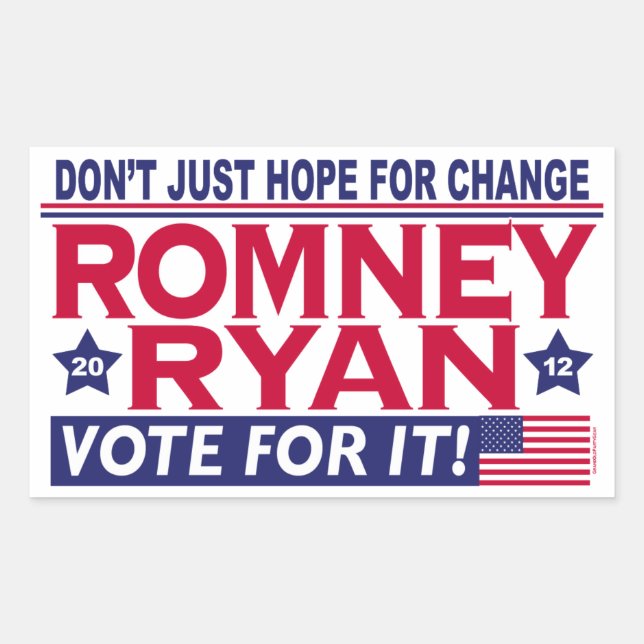 Romney Ryan Hope Change Rectangular Sticker (Front)