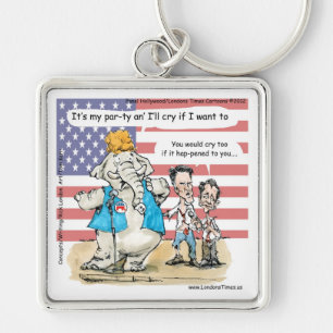 Romney & Ryan Its My Party Funny Gifts & Cards Key Ring