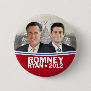 Romney Ryan - Jugate with Vintage White House 6 Cm Round Badge