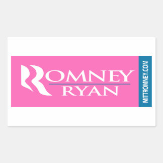 Romney Ryan Logo Sticker Rectangle Pink