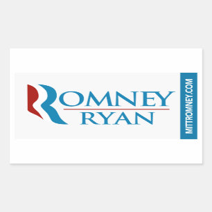 Romney Ryan Logo Sticker Rectangle White