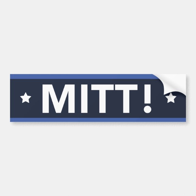 Romney Ryan MITT! Bumper Sticker (Dark Blue) (Front)
