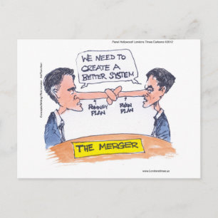 Romney Ryan Pinocchio Merger Funny Gifts & Tees Postcard