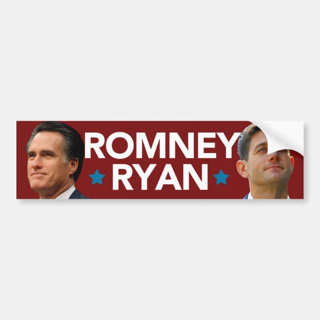 Romney Ryan Portrait Bumper Sticker (Front)