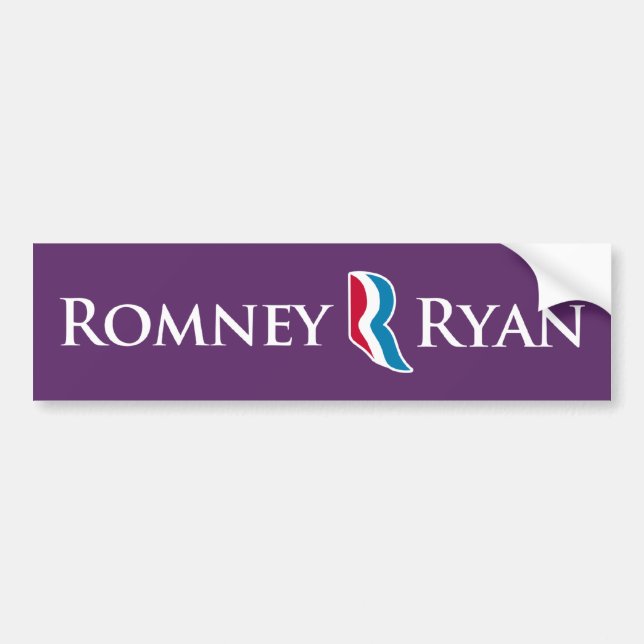 Romney Ryan R Logo Purple Background Bumper Bumper Sticker (Front)